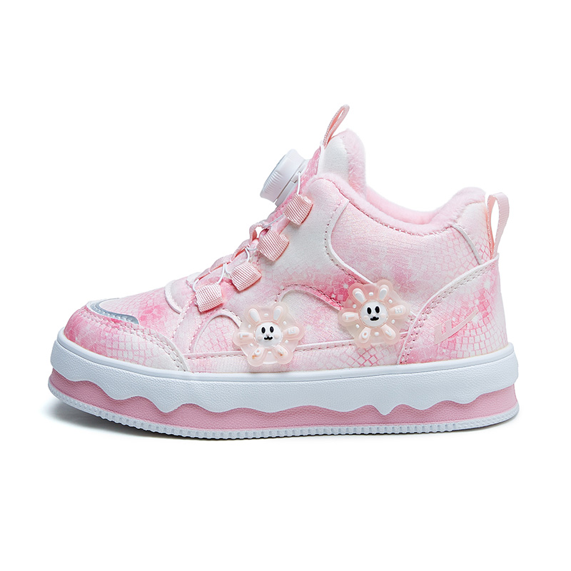 

Warrior Противоскользящие Амортизирующие Износостойкие Термо Утепленные Полувысокие Детские Скейтбординговые Кроссовки Розовые, С Флисовой Подкладкой