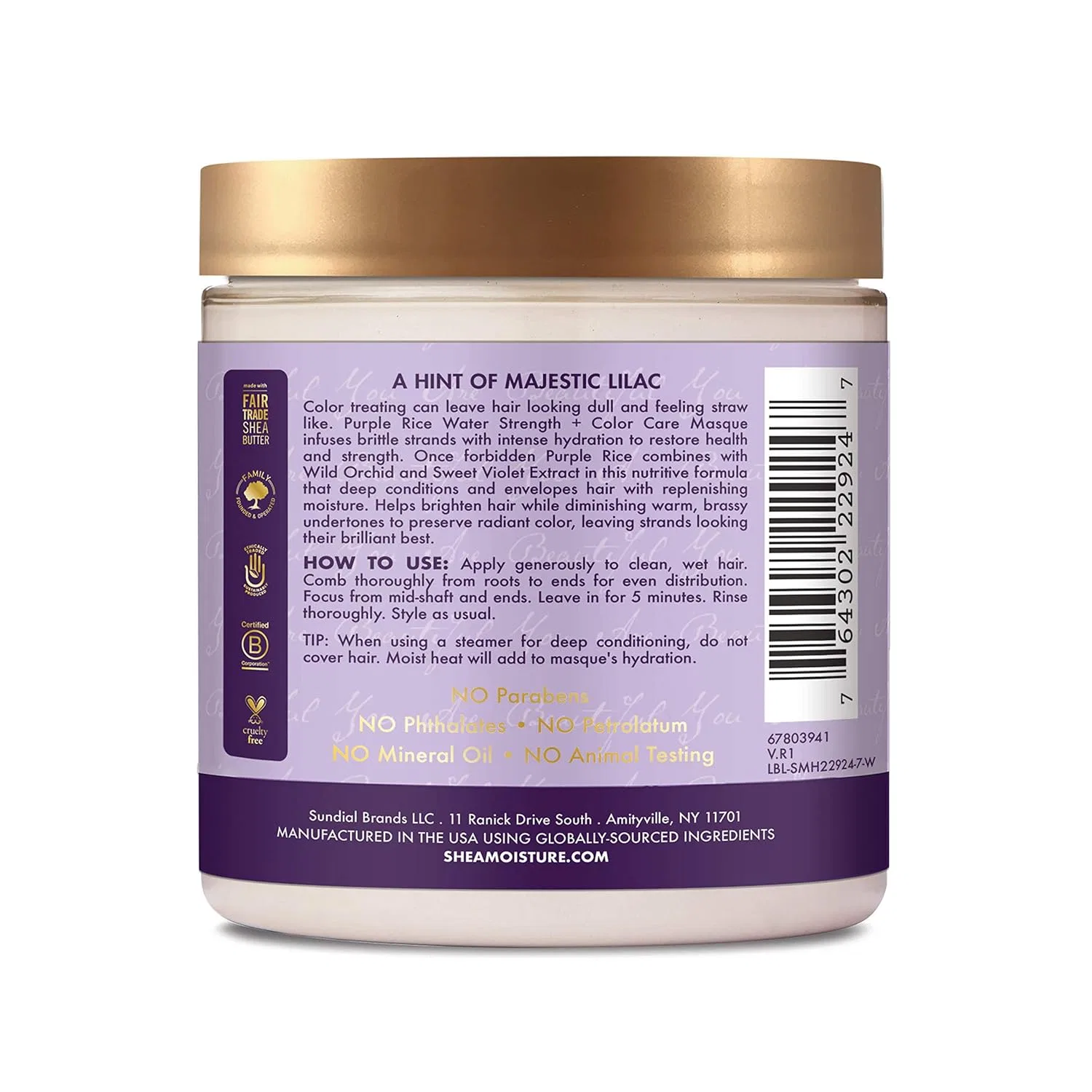 Увлажняющая маска для волос с рисовой водой Shea Shea Moisture — фото 2