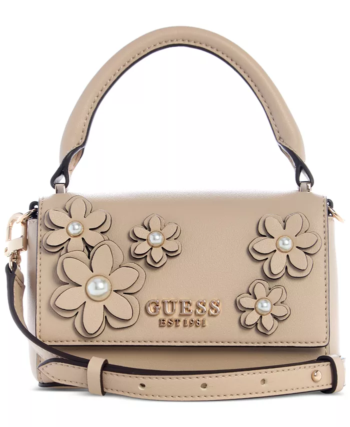 

Сумка через плечо Zaria Top Handle Flap с клапаном GUESS, коричневый/бежевый