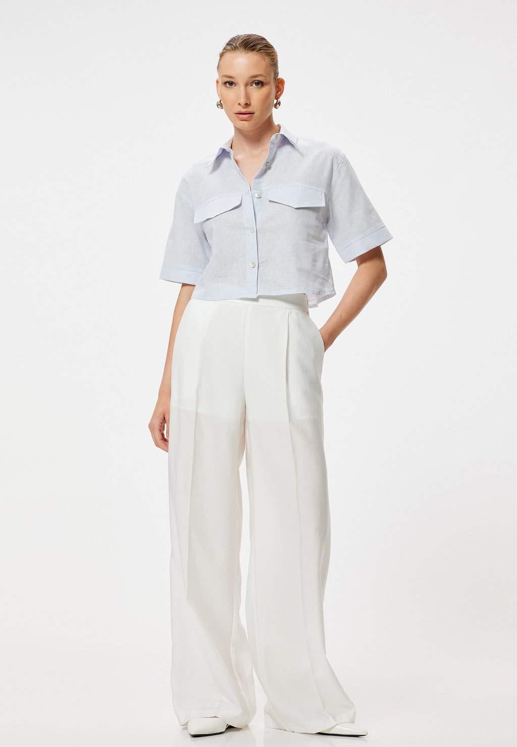 

Блузка на пуговицах CROP Koton, синий