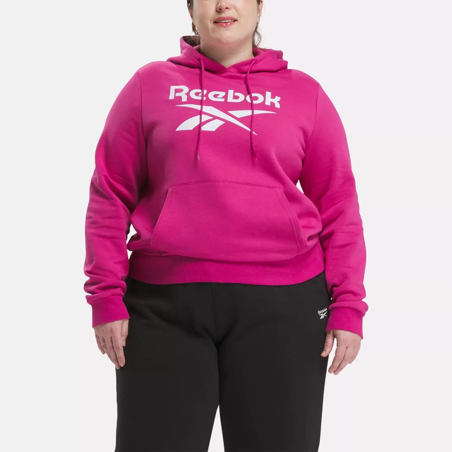 

Флисовая худи Identity с большим логотипом (большие размеры) Reebok, розовый