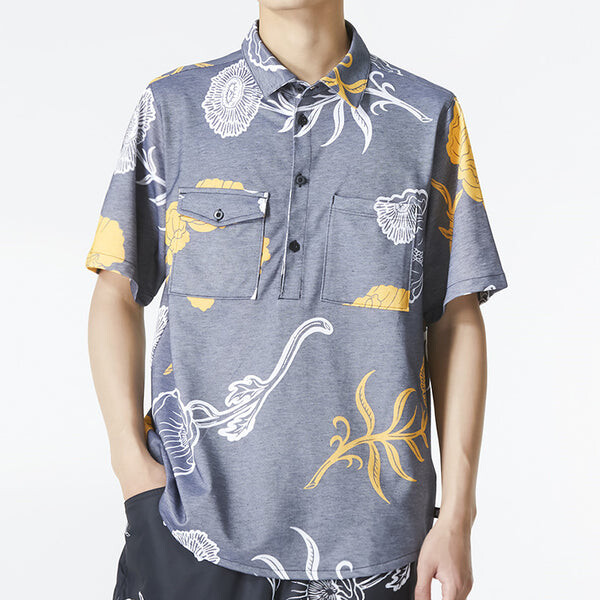 Рубашка men's sb skateboard full print casual short sleeve shirt blue Nike, мультиколор — фото 2