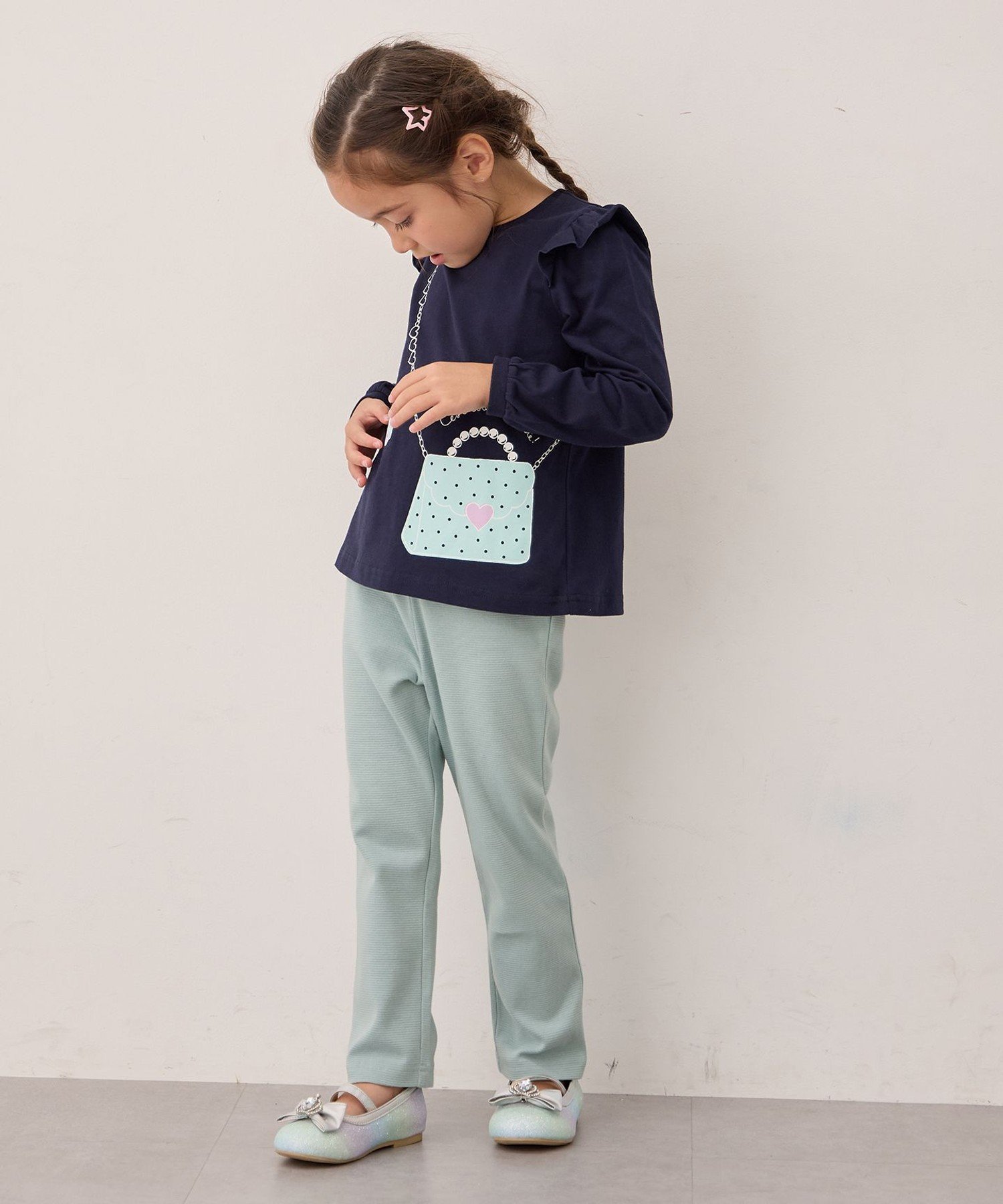 Футболка с длинным рукавом 7days Print ANY KIDS, Navy x Pochette [075] — фото 3