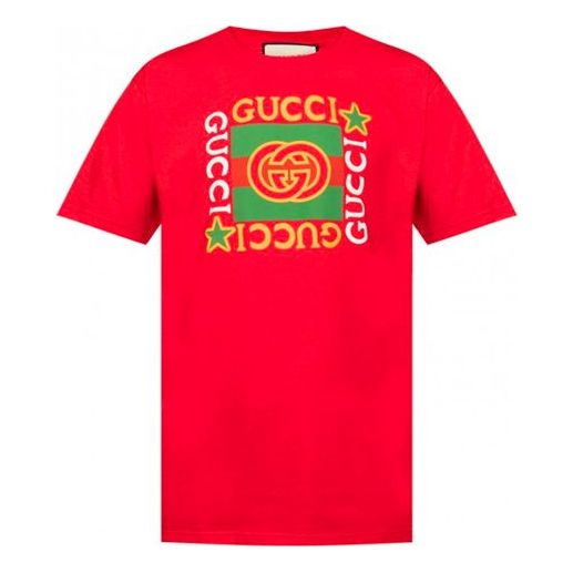 

Футболка Gucci Retro Red Green Logo Short Sleeve Unisex Red, красный