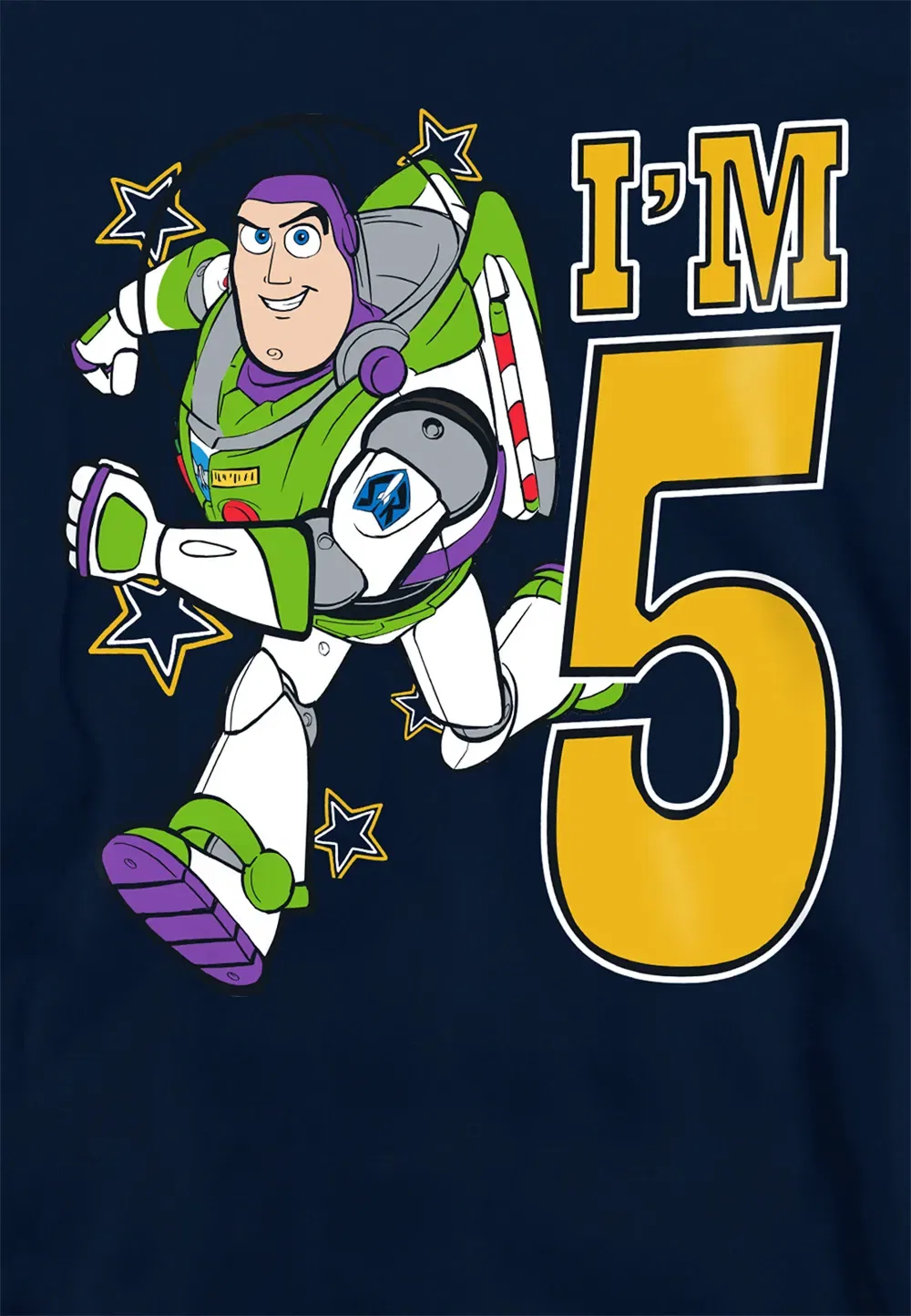 Детская худи Toy Story Birthday Buzz I'M 5, темно-синий, Disney, темно-синий — фото 2