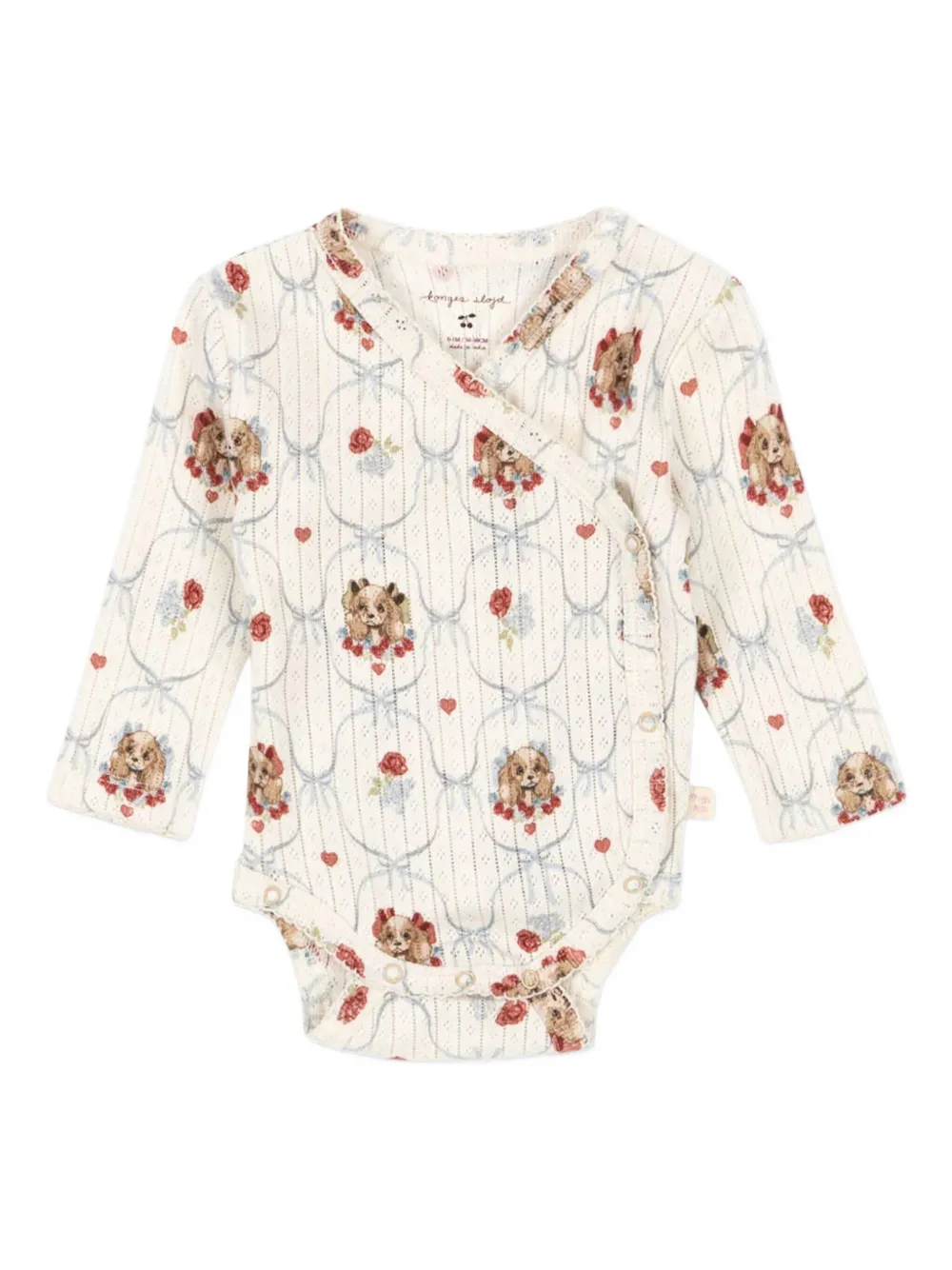 

Боди с принтом щенков Konges Sløjd, нейтральный