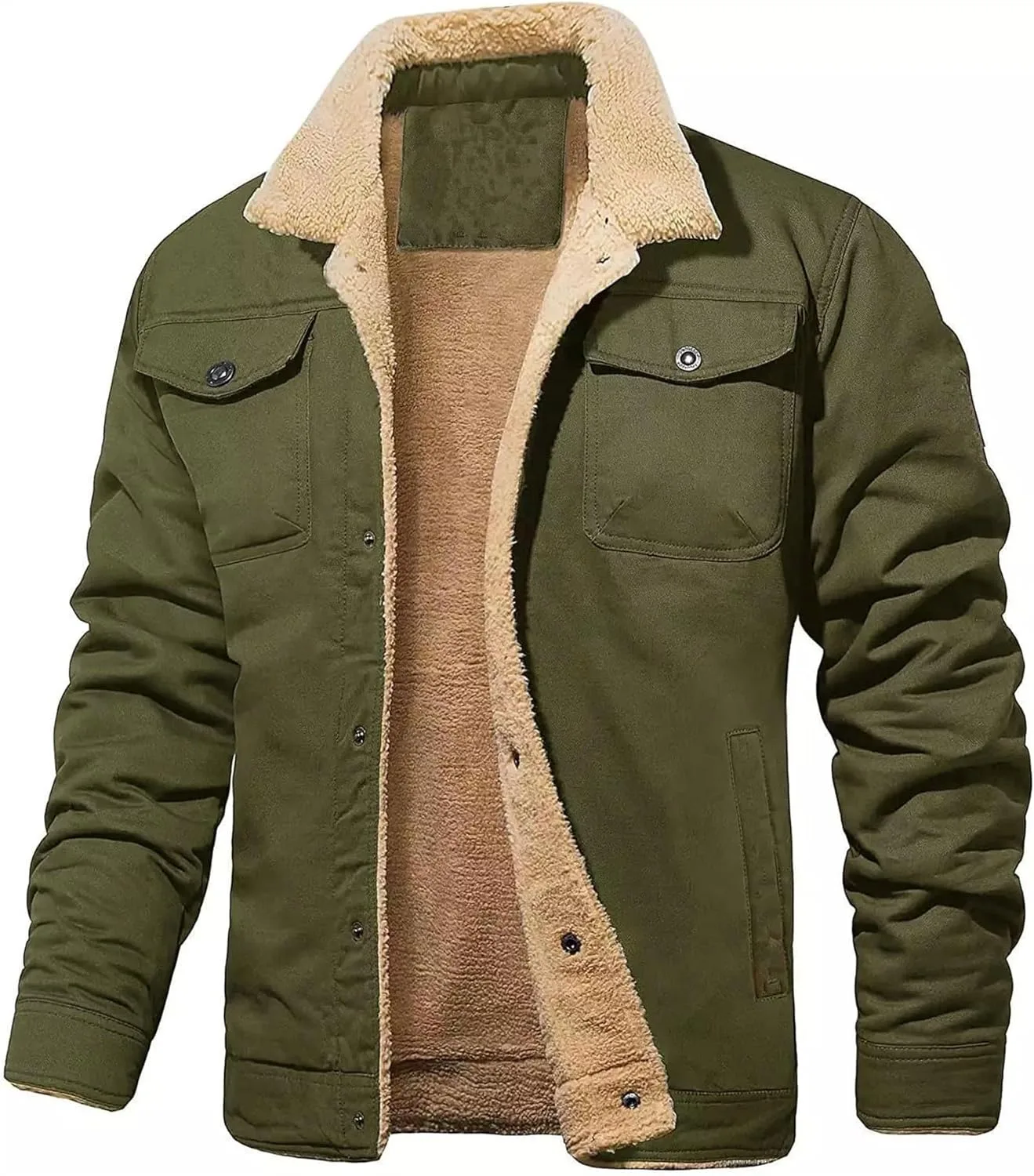 Куртка Sherpa мужская, рабочий пиджак, ветровка Bomber, легкая куртка Generic, зеленый