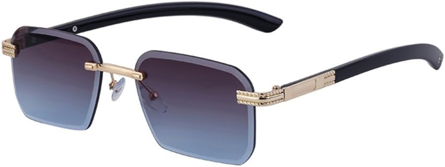 

Солнцезащитные очки без оправы прямоугольной формы для женщин, модные прямоугольные солнцезащитные очки для мужчин, солнцезащитные очки в стиле панк без оправы MTZJH, C6 Gray Blue