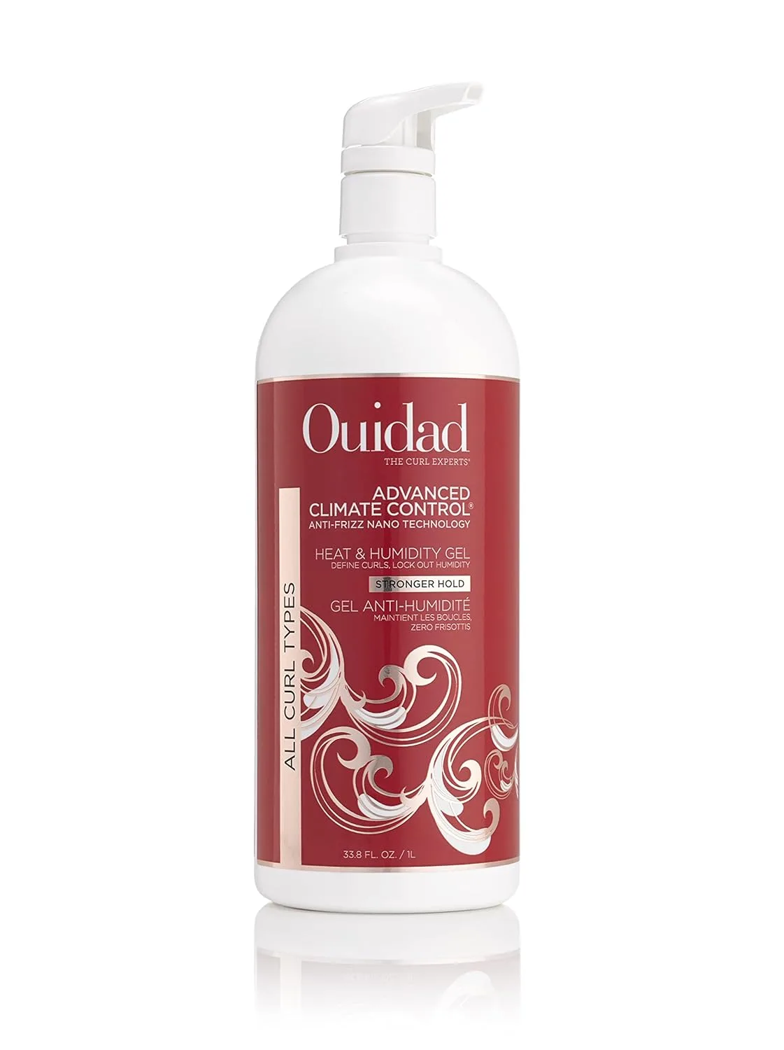 Ouidad Advanced Climate Control Heat & Humidity Stronger Hold Gel для вьющихся волос - гель для укладки без эффекта "хруста", борется с пушистостью и удерживает влагу для четких локонов, для всех типов кудрей, без сульфатов и силиконов 1000 мл (...