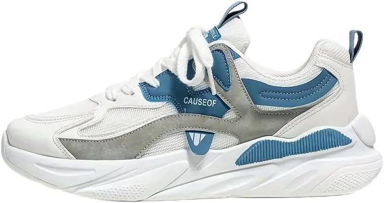 

Мужские кроссовки в стиле ретро с цветовыми блоками- мягкая амортизирующая стелька, резиновая подошва с высоким сцеплением, надежная шнуровка- массивный дизайн для городских прогулок и повседневной носки Clolinde, белый/синий