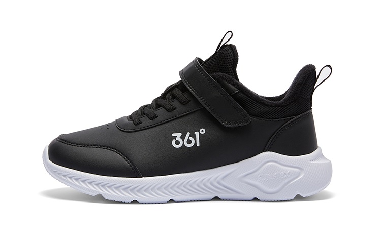 

361°KIDS Нескользящие и износостойкие теплые низкие детские кроссовки для повседневной носки, черные
