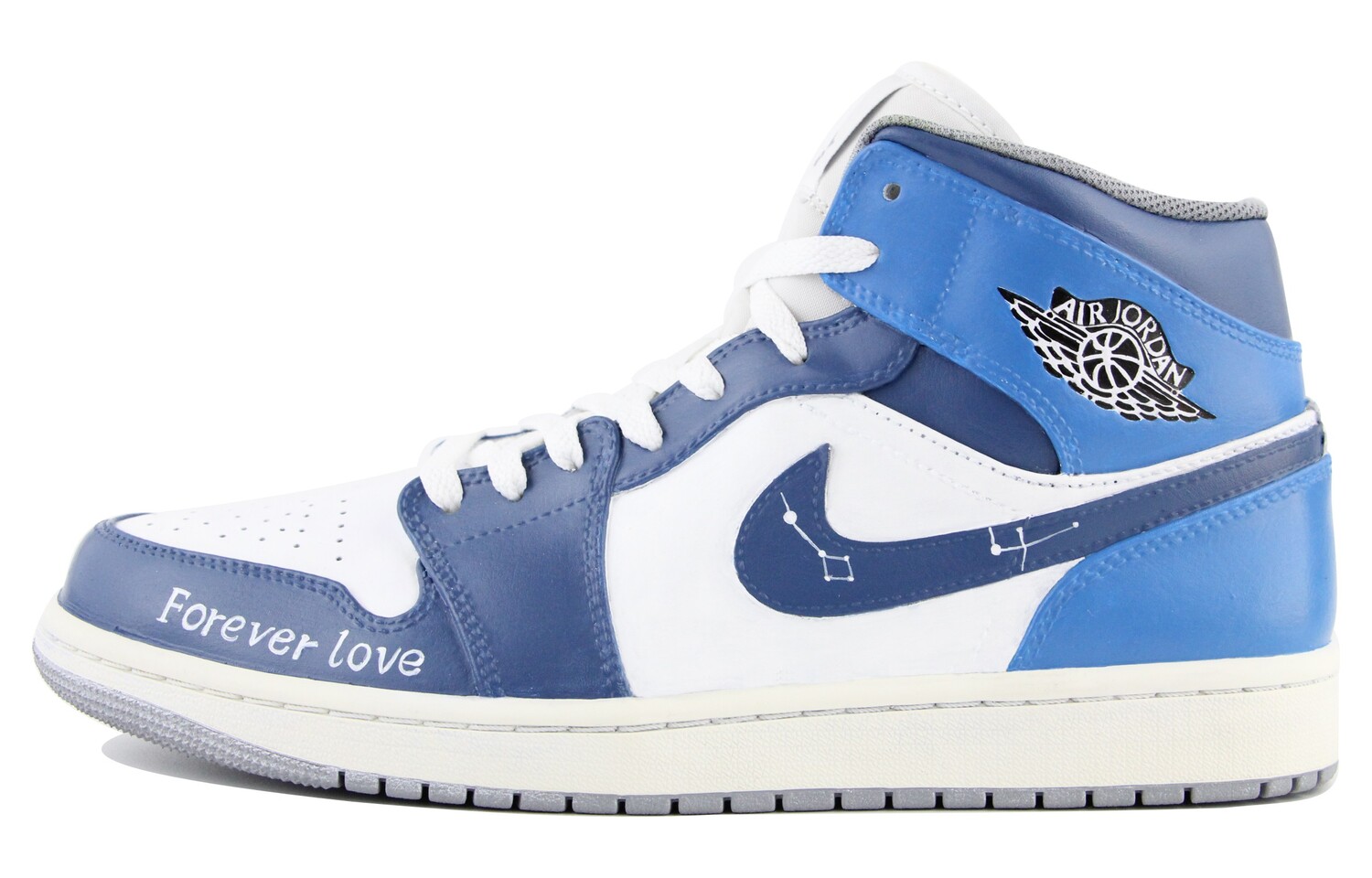 

Кроссовки Air JORDAN 1 Vintage Basketball Shoes Men Mid-Top Blue White