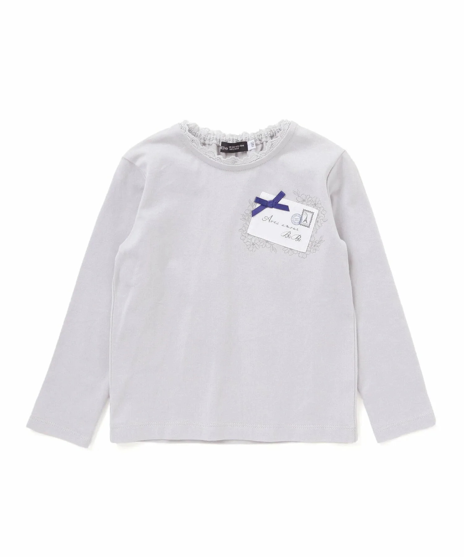 Футболка с длинными рукавами и буквенным рисунком (100-160 см) BeBe, Gray
