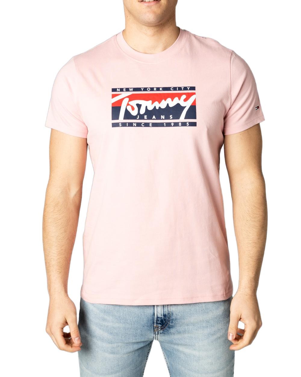 

Футболка мужская Tommy Jeans с принтом, розовый