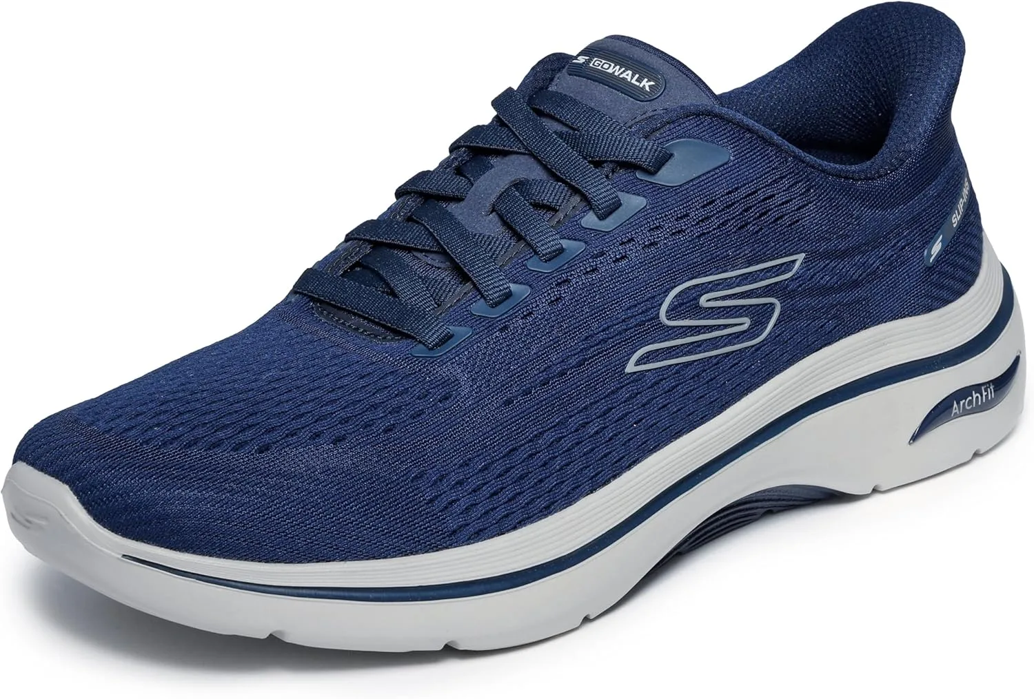 Мужские кроссовки Skechers Go Walk Arch-fit 2.0 Percy Hands Free без шнурков, темно-серый — фото 3