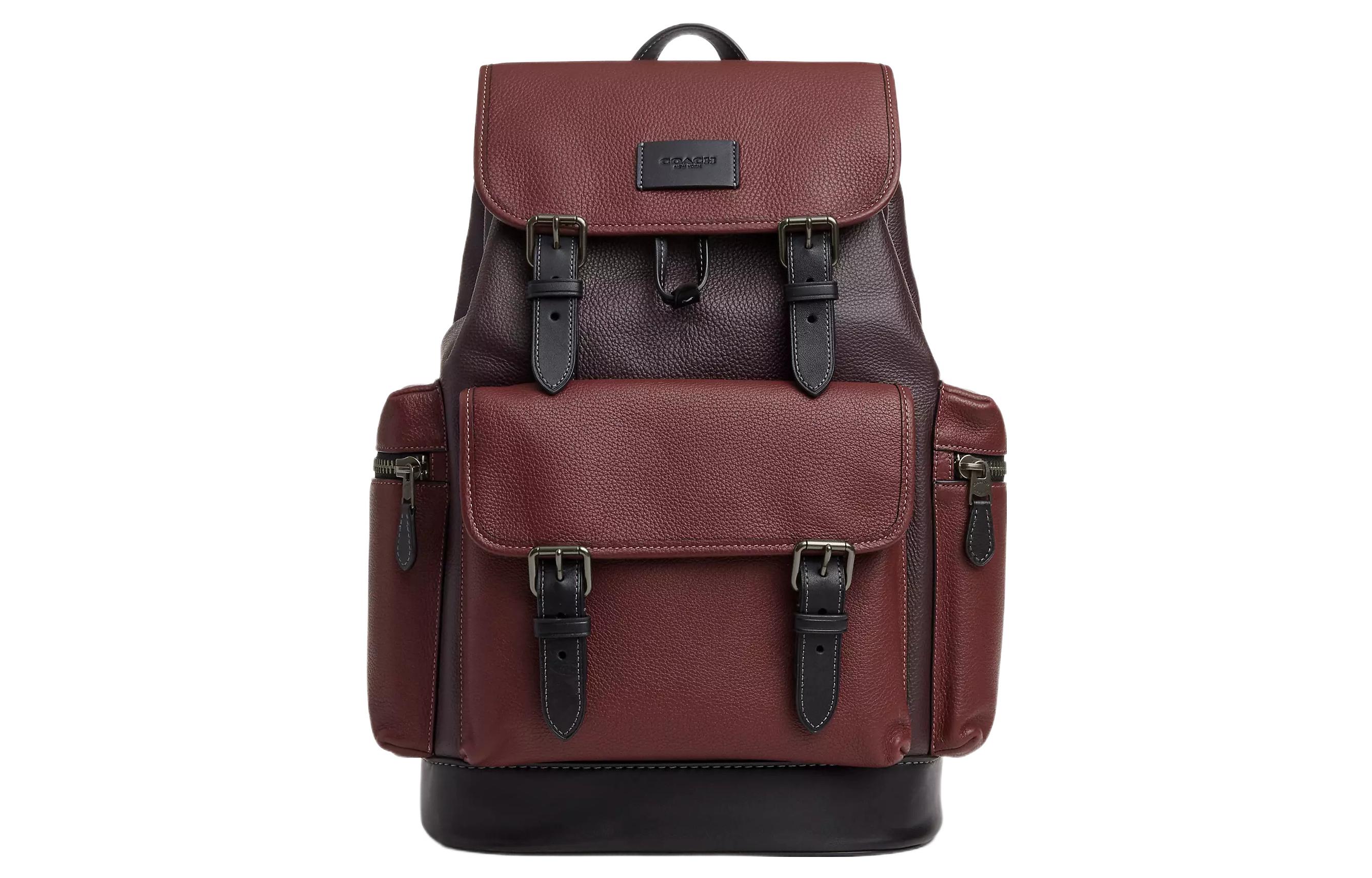 

Кошелек Coach Sprint Refined из гладкой зернистой кожи средний унисекс бронзовый и бордовый мультиколор