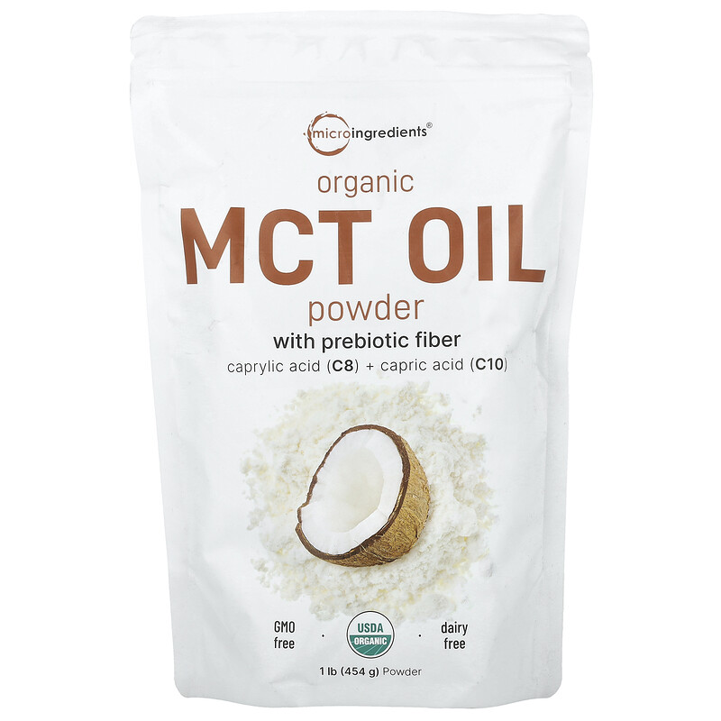 

Micro Ingredients, Порошок из органического масла MCT с пребиотической клетчаткой, 454 г (1 фунт)