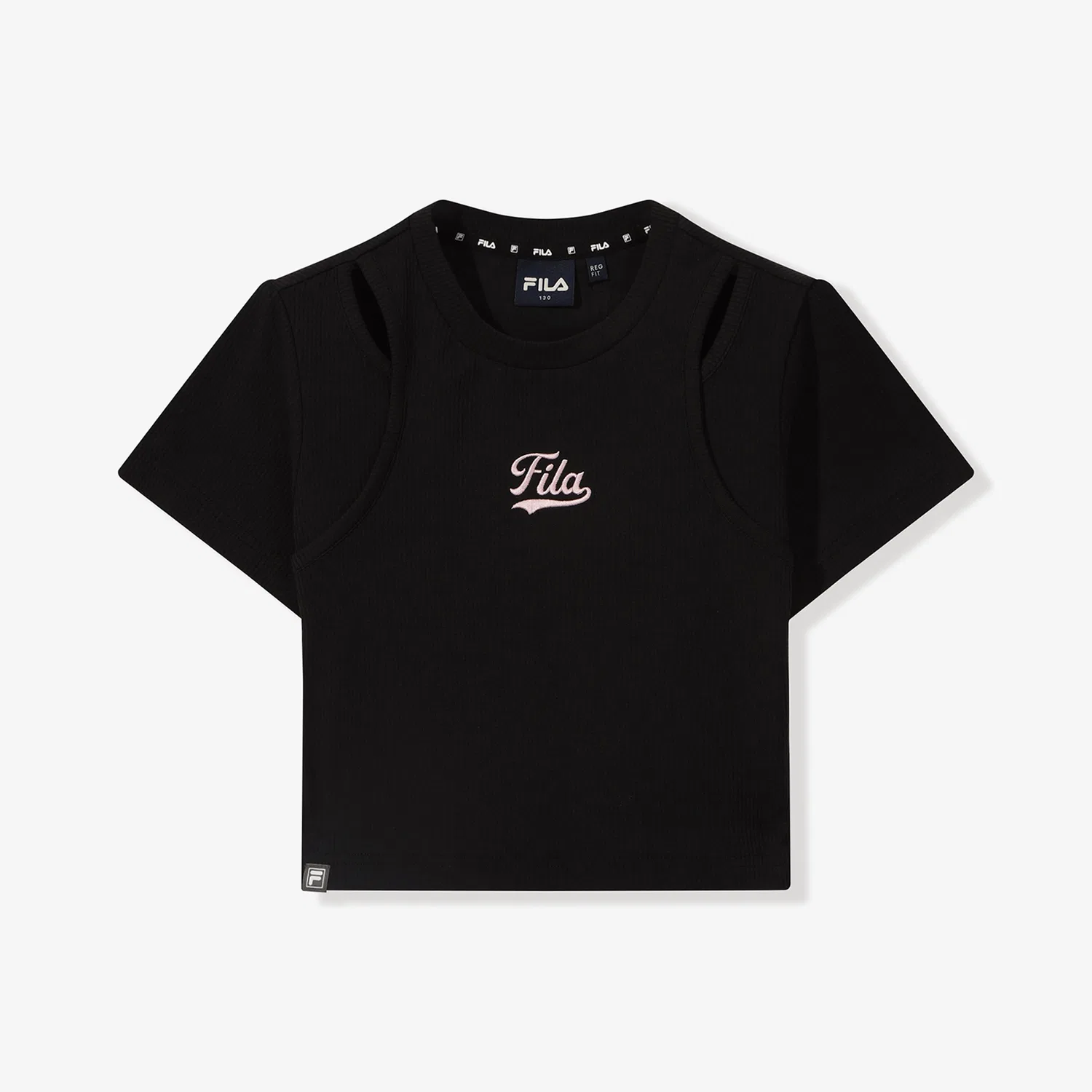 Детская футболка с разрезами чёрного цвета от Fila Kids