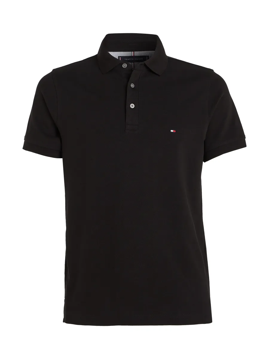 Рубашка-поло Tommy Hilfiger "1985 SLIM POLO", высококачественный хлопковый пике, черный — фото 3
