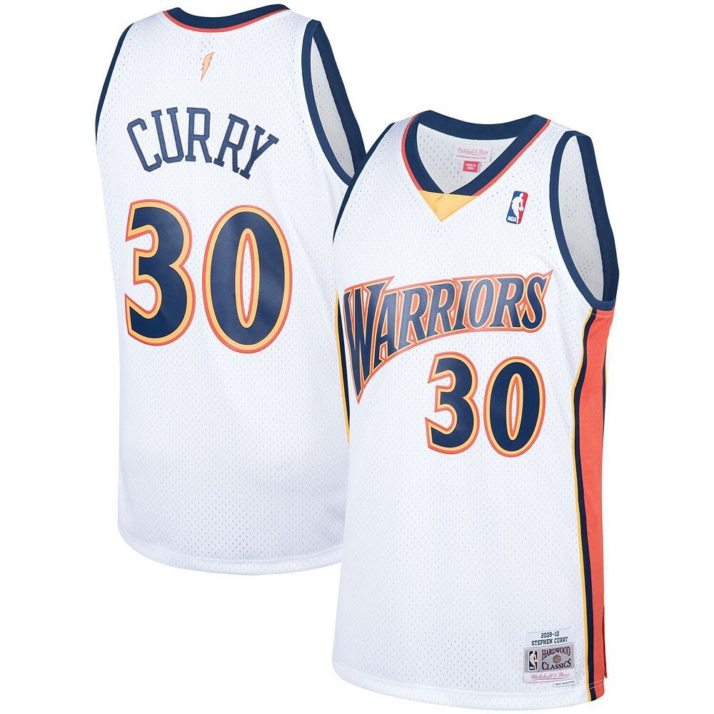 

Мужская белая майка Mitchell & Ness Stephen Curry Golden State Warriors 2009-10 Hardwood Classics Swingman, цвет War White