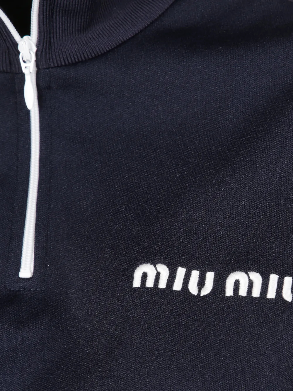 Укороченный жилет на молнии до середины Miu Miu, синий — фото 3