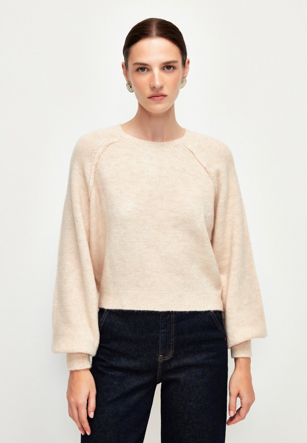 

Вязаный свитер BACK BUTTON DETAILED adL, цвет beige