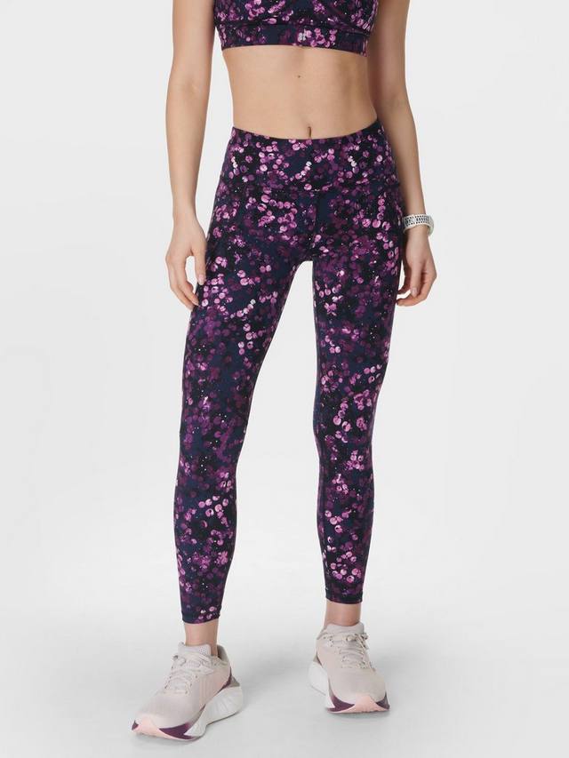 

Леггинсы для тренировок power 7/8 Sweaty Betty, цвет Purple Lilypad Print