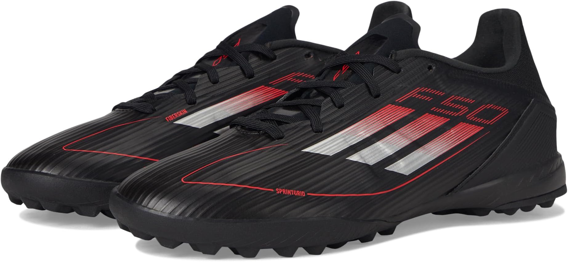 Кроссовки adidas F50 League Turf Soccer Cleats, цвет Black/Iron Metallic/Lucid Red