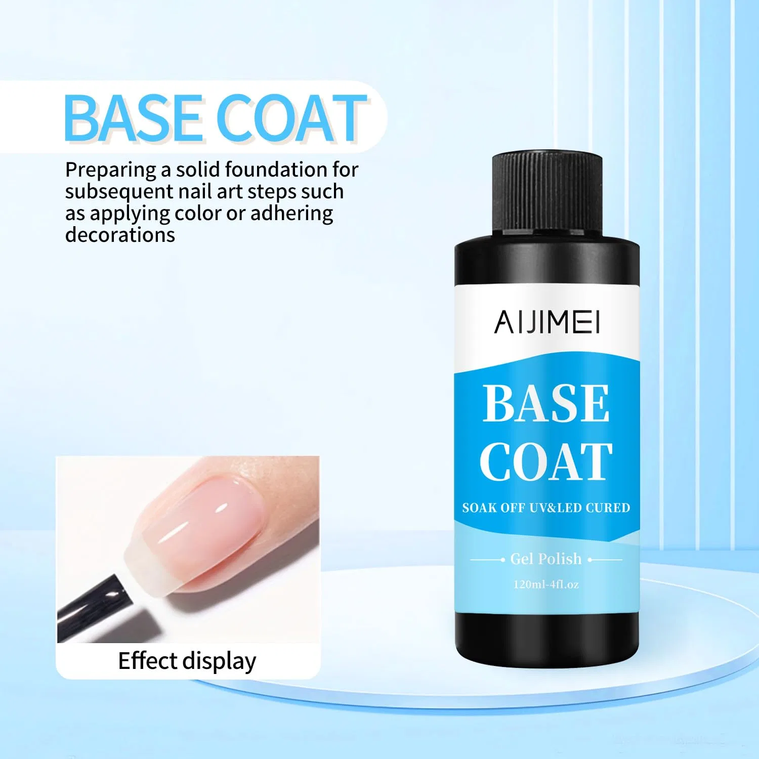 Быстросохнущая база для гель-лака AIJIMEI, 120 мл Aijimei, 120 Ml Base Coat — фото 4