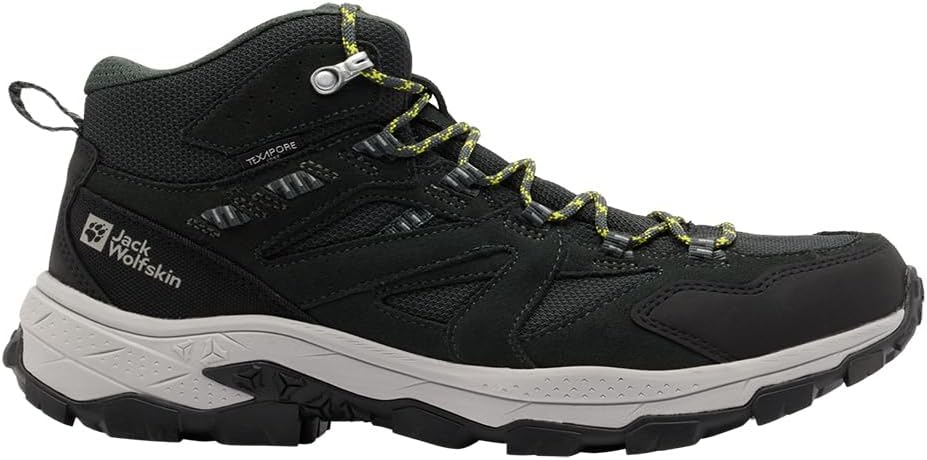 Мужские треккинговые кроссовки Jack Wolfskin среднего верха, черный — фото 2