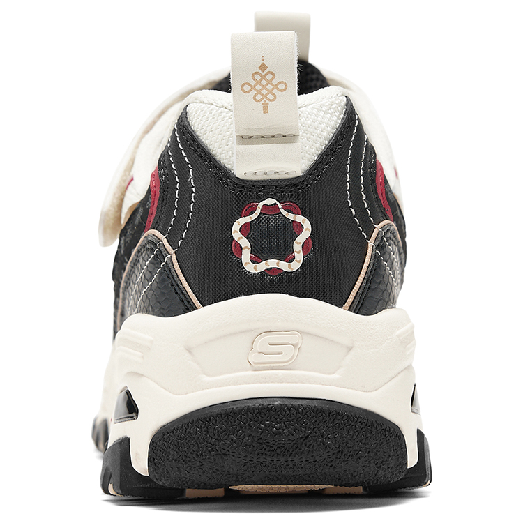 Низкие повседневные кроссовки Black White Skechers, черно-белые — фото 4