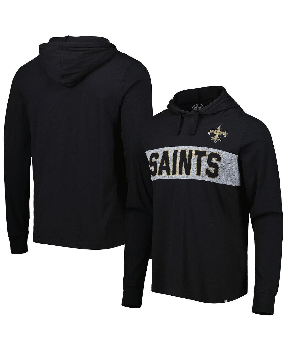 

Мужской черный пуловер с капюшоном New Orleans Saints Field Franklin '47 Brand