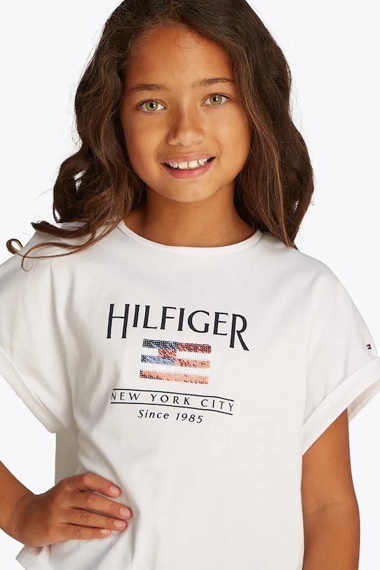 

Детская хлопковая футболка Tommy Hilfiger, белый