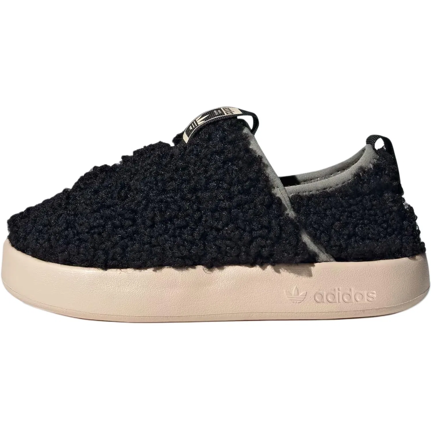 Кроссовки детские повседневные Puffylette Adidas Originals черно-бежевые