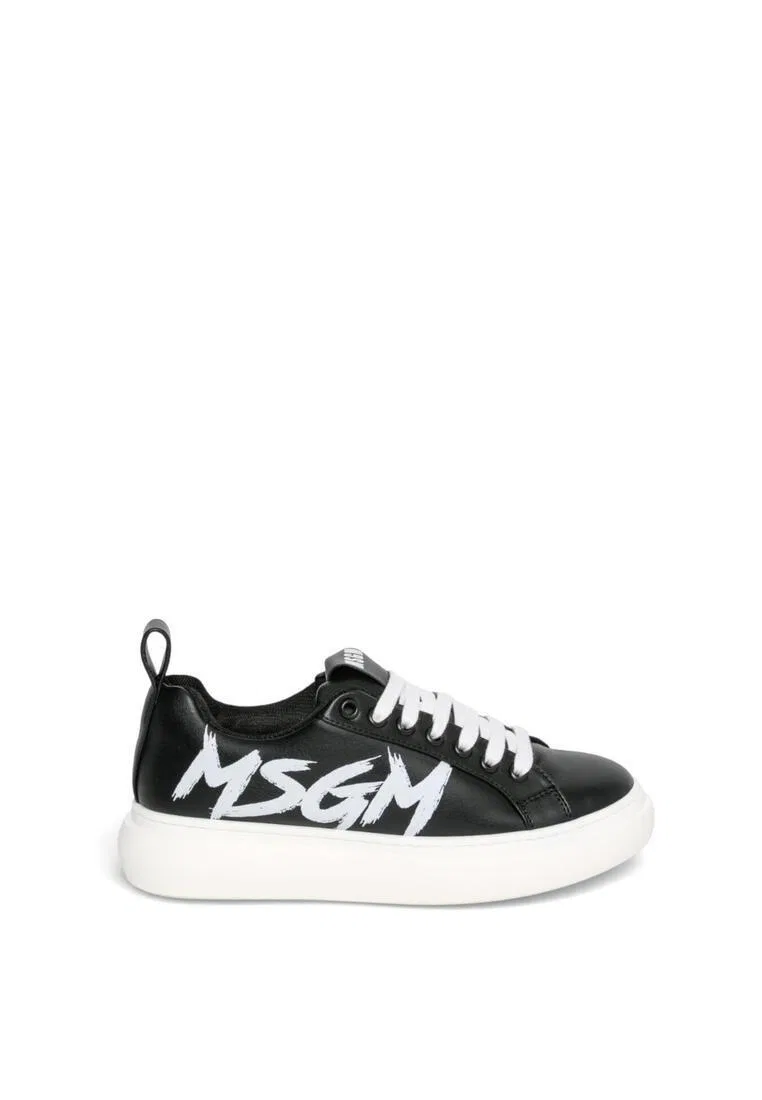 Кроссовки из искусственной кожи, детские Msgm, черный