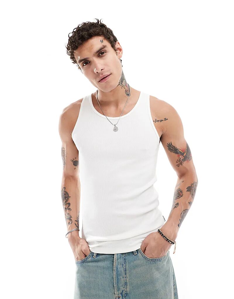 

Ребристый топ белого цвета Jack & Jones