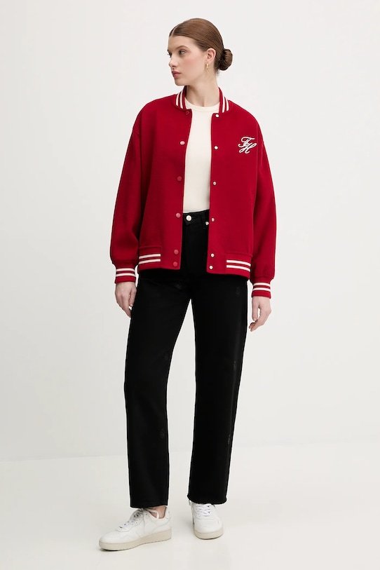 Шерстяная куртка-бомбер Tommy Hilfiger, красный — фото 2