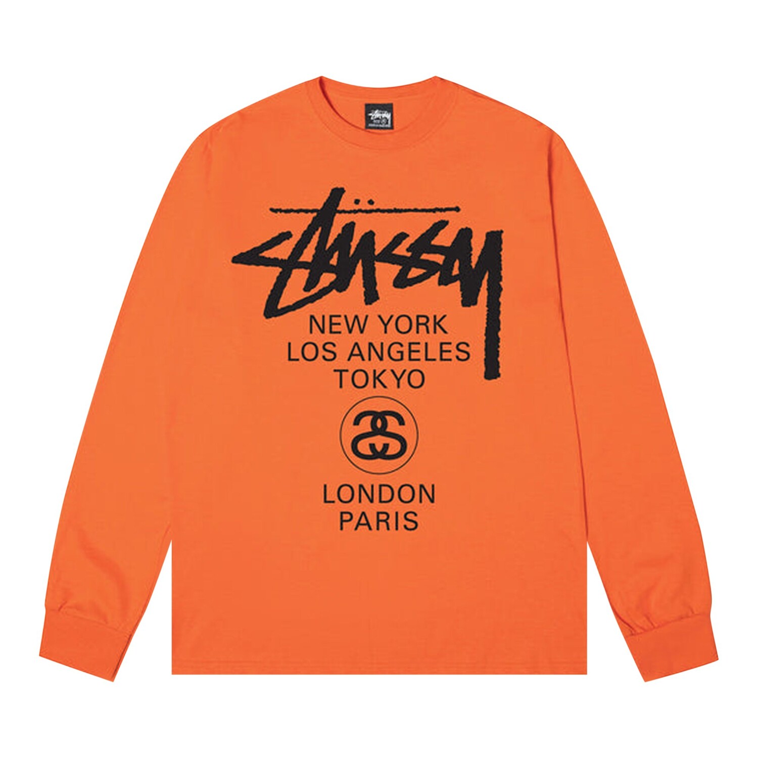 

Футболка с длинными рукавами Stussy World Tour, цвет Коралл