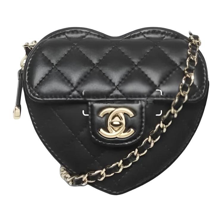 CHANEL Женская мини-сумка через плечо из овчины черная — фото 2
