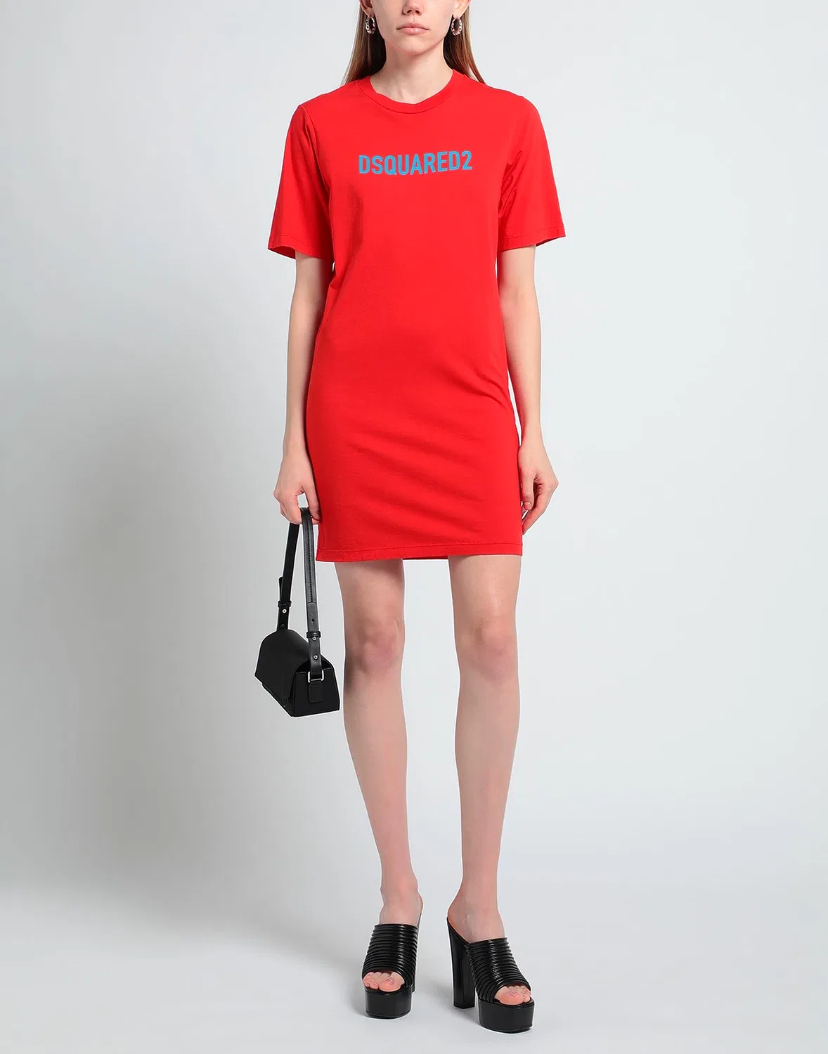Платье мини с принтом DSQUARED2 красное — фото 4