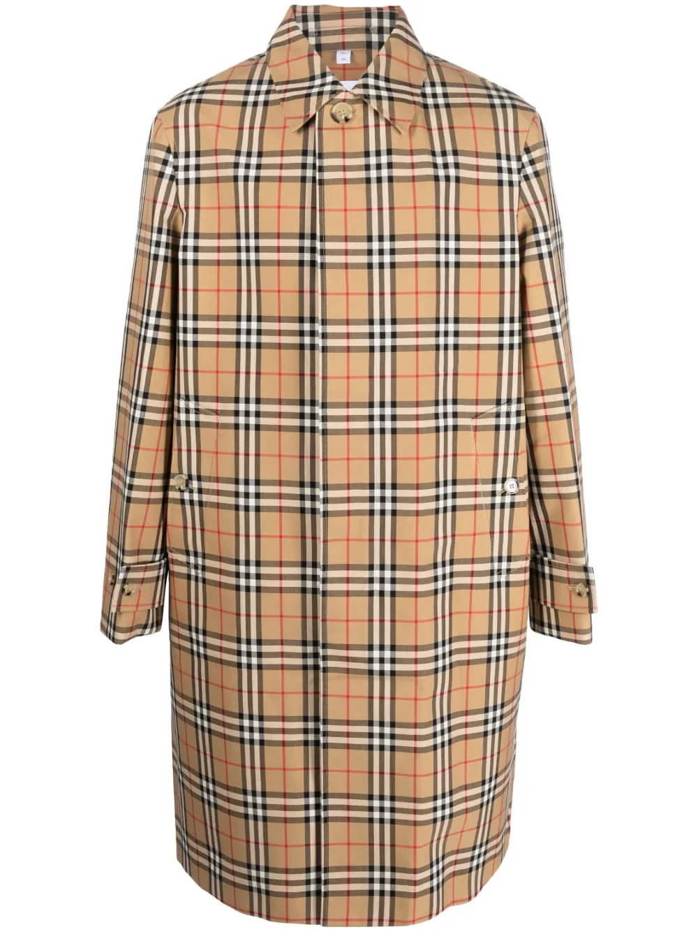

Клетчатое пальто BURBERRY, коричневый