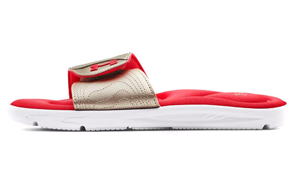 Тапочки ignite 9 slide 'white metallic faded gold' Under Armour, белый — фото 2
