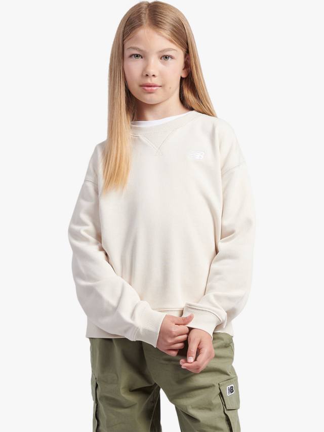 

Детский худи с длинными рукавами и маленьким логотипом из френч терри New Balance, Linen