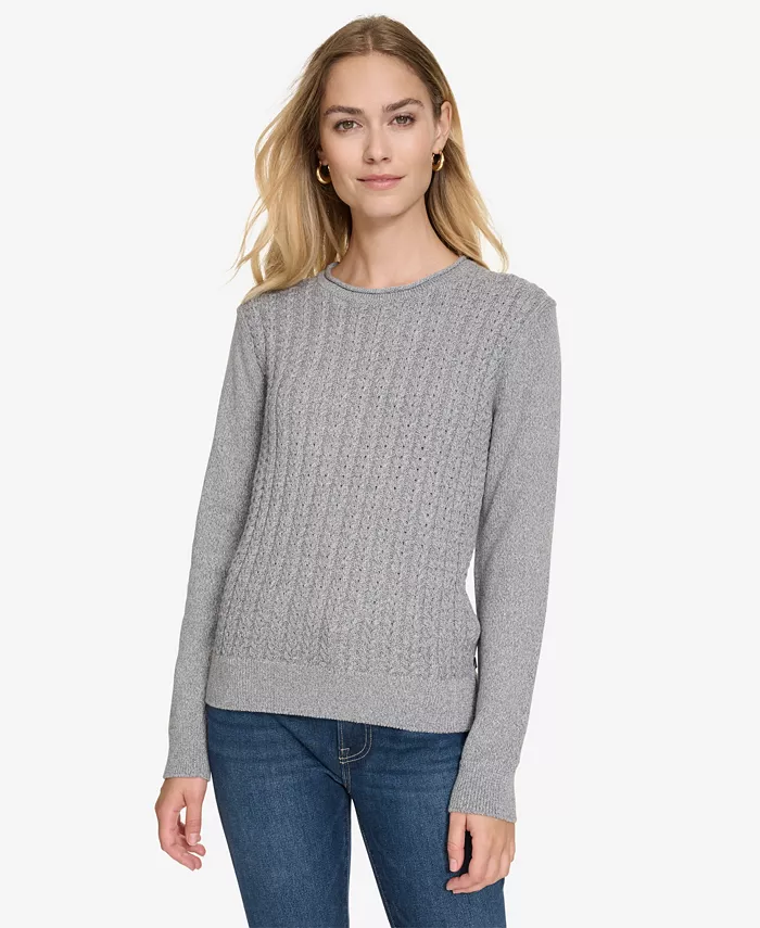 

Женский свитер с водолазкой и фактурной вязкой Nautica Jeans, серый