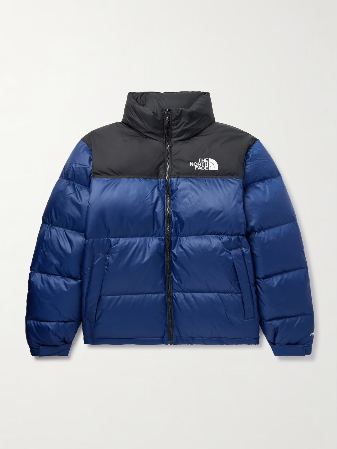 

1996 Ретро Nuptse стеганая нейлоновая рипстоп куртка с капюшоном THE NORTH FACE, темно-синий