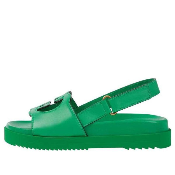 Сандалии interlocking g leather sandals 'green' Gucci, зеленый