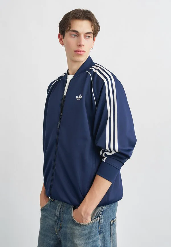 Свободная куртка-бомбер Adidas Originals, Night Indigo White