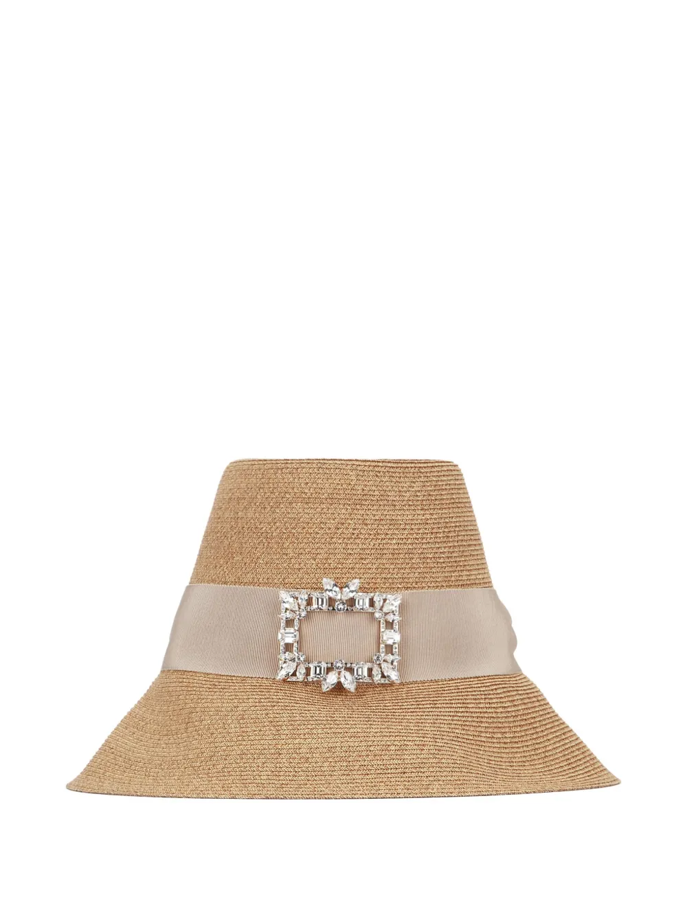 

Панамка из соломки с отделкой пряжкой Roger Vivier, нейтральный