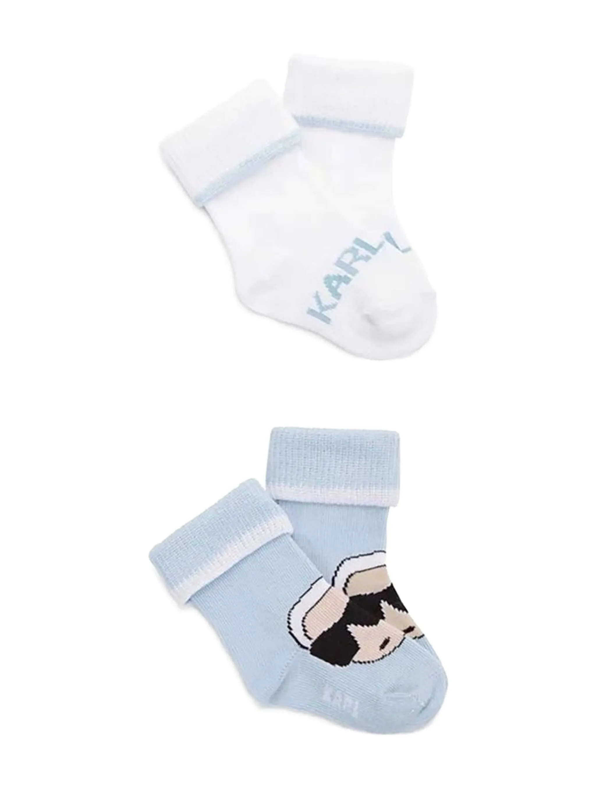 

Комплект из двух пар носков с графичным принтом Karl Lagerfeld Kids, белый