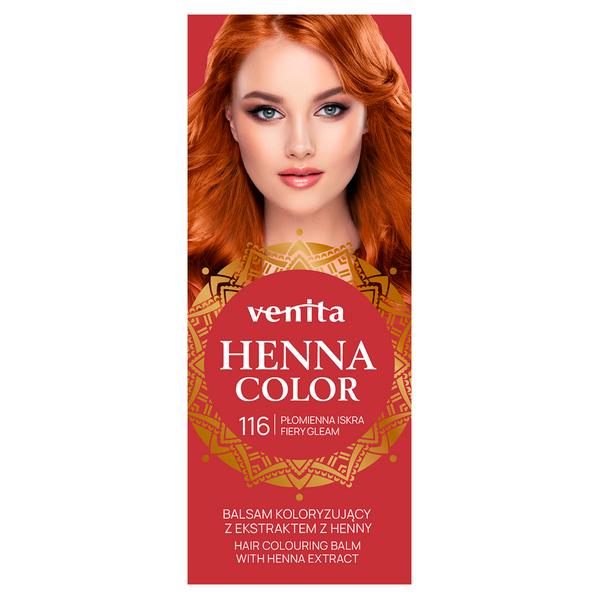 

Бальзам для окрашивания волос 116 огненная искра, 75 мл Venita Henna color, цвет 116 płomienna iskra